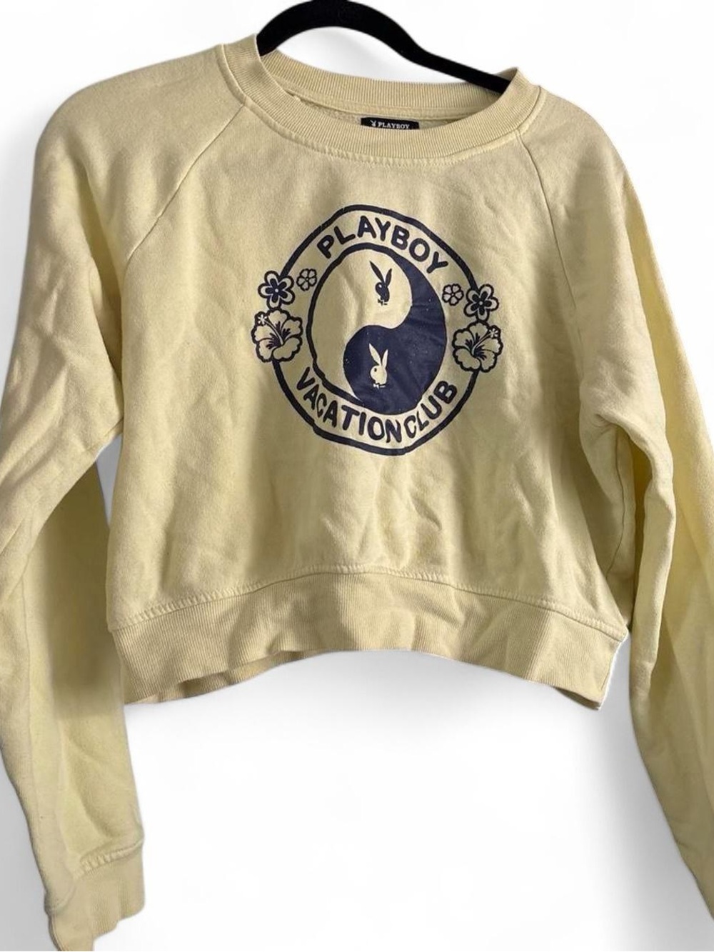 PLAYBOY Pale Yellow 'Vacation Club' Crewneck Sweatshirt
